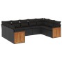 Set de sofás de jardín 8 piezas y cojines ratán sintético negro de , Conjuntos de jardín - Ref: Foro24-3227952, Precio: 562,8...