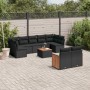 Set de sofás de jardín 10 pzas cojines ratán sintético negro de , Conjuntos de jardín - Ref: Foro24-3227973, Precio: 603,71 €...