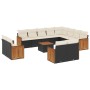 Set de sofás de jardín y cojines 13 pzas ratán sintético negro de , Conjuntos de jardín - Ref: Foro24-3228198, Precio: 803,09...