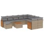 Set de sofás de jardín 11pzas con cojines ratán sintético beige de , Conjuntos de jardín - Ref: Foro24-3228243, Precio: 614,5...
