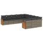 Set de sofás de jardín 11 pzas y cojines ratán sintético gris de , Conjuntos de jardín - Ref: Foro24-3228111, Precio: 650,82 ...