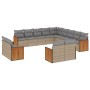 Set sofás de jardín con cojines 13 pzas ratán sintético beige de , Conjuntos de jardín - Ref: Foro24-3228208, Precio: 847,08 ...
