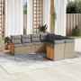 Juego de sofás de jardín con cojines beige 8 pzas ratán PE de , Conjuntos de jardín - Ref: Foro24-3228236, Precio: 481,06 €, ...