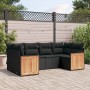 Set de sofás de jardín 6 piezas y cojines ratán sintético negro de , Conjuntos de jardín - Ref: Foro24-3227938, Precio: 398,3...