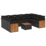 Set de sofás de jardín 10 pzas cojines ratán sintético negro de , Conjuntos de jardín - Ref: Foro24-3227959, Precio: 603,71 €...