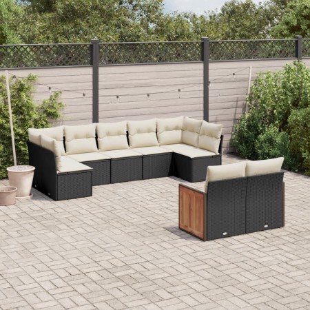 Set de sofás de jardín 8 piezas y cojines ratán sintético negro de , Conjuntos de jardín - Ref: Foro24-3227967, Precio: 509,1...