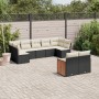 Set de sofás de jardín 8 piezas y cojines ratán sintético negro de , Conjuntos de jardín - Ref: Foro24-3227967, Precio: 509,1...