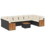 Set de sofás de jardín 11 pzas y cojines ratán sintético negro de , Conjuntos de jardín - Ref: Foro24-3228009, Precio: 596,94...