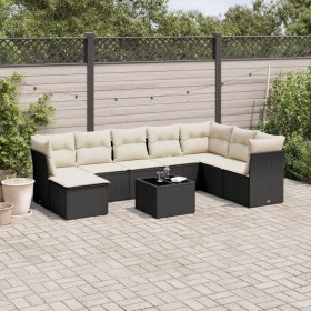 Set de sofás de jardín 8 piezas y cojines ratán sintético negro de , Conjuntos de jardín - Ref: Foro24-3218056, Precio: 470,9...