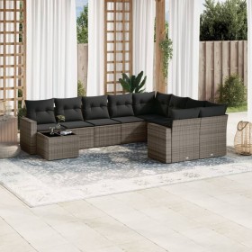 Set de sofás de jardín 10 pzas con cojines ratán sintético gris de , Conjuntos de jardín - Ref: Foro24-3219450, Precio: 577,4...