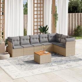 Juego de sofás de jardín con cojines beige 8 pzas ratán PE de , Conjuntos de jardín - Ref: Foro24-3223679, Precio: 458,64 €, ...