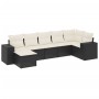 Set de comedor de jardín 7 pzas y cojines ratán sintético negro de , Conjuntos de jardín - Ref: Foro24-3222875, Precio: 392,6...