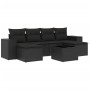 Set de comedor de jardín 7 pzas y cojines ratán sintético negro de , Conjuntos de jardín - Ref: Foro24-3222924, Precio: 421,4...