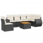 Set de comedor de jardín 7 pzas y cojines ratán sintético negro de , Conjuntos de jardín - Ref: Foro24-3225027, Precio: 403,0...
