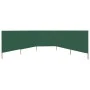 Paravientos de playa de 5 paneles tela verde 600x80 cm de vidaXL, Sombrillas - Ref: Foro24-47155, Precio: 42,27 €, Descuento: %