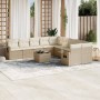 Set de sofás de jardín 11pzas con cojines ratán sintético beige de , Conjuntos de jardín - Ref: Foro24-3220717, Precio: 693,8...