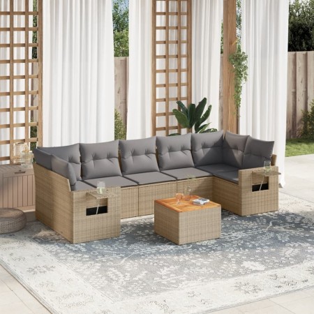 Juego de sofás de jardín con cojines beige 8 pzas ratán PE de , Sofás modulares de exterior - Ref: Foro24-3224477, Precio: 51...
