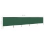 Paravientos de playa de 5 paneles tela verde 600x80 cm de vidaXL, Sombrillas - Ref: Foro24-47155, Precio: 43,83 €, Descuento: %