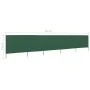 Paravientos de playa de 5 paneles tela verde 600x80 cm de vidaXL, Sombrillas - Ref: Foro24-47155, Precio: 42,27 €, Descuento: %