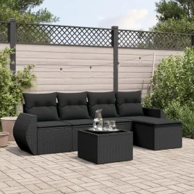 Set de sofás de jardín 6 piezas y cojines ratán sintético negro de , Conjuntos de jardín - Ref: Foro24-3221294, Precio: 383,3...