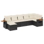 Set de comedor de jardín 7 pzas y cojines ratán sintético negro de , Conjuntos de jardín - Ref: Foro24-3227029, Precio: 398,8...