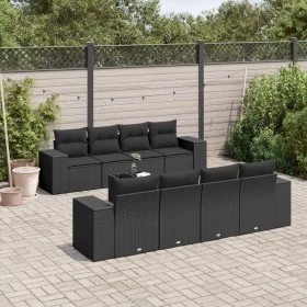Set de sofás de jardín 8 piezas y cojines ratán sintético negro by , Modular outdoor sofas - Ref: Foro24-3222344, Price: 690,...