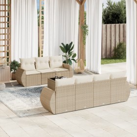 Juego de sofás de jardín con cojines beige 8 pzas ratán PE de , Conjuntos de jardín - Ref: Foro24-3221127, Precio: 598,45 €, ...