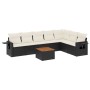 Set de sofás de jardín 8 piezas y cojines ratán sintético negro de , Sofás modulares de exterior - Ref: Foro24-3224593, Preci...