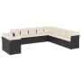 Set de sofás de jardín 11 pzas y cojines ratán sintético negro de , Conjuntos de jardín - Ref: Foro24-3217876, Precio: 614,03...