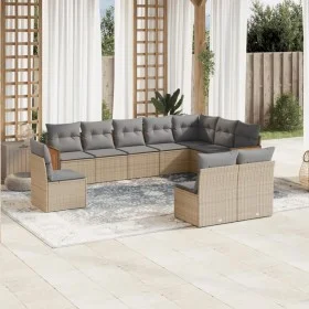 Gartensofa-Set mit 10-teiligen beigen Kissen aus synthetischem Rattan. von , Gartensets - Ref: Foro24-3227753, Preis: 623,46 ...