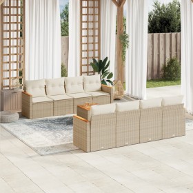 Set de sofás de jardín 9 pzas con cojines ratán sintético beige de , Conjuntos de jardín - Ref: Foro24-3258222, Precio: 580,6...