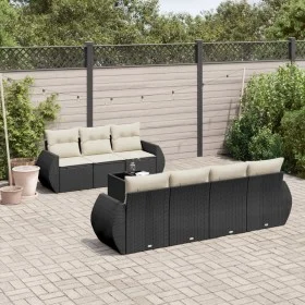 Set de sofás de jardín 8 piezas y cojines ratán sintético negro de , Conjuntos de jardín - Ref: Foro24-3221125, Precio: 540,7...