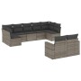 Set de muebles de jardín 9 pzas y cojines ratán sintético gris de , Conjuntos de jardín - Ref: Foro24-3219410, Precio: 533,42...