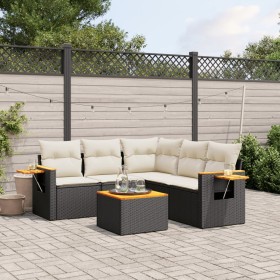 Set de sofás de jardín 6 piezas y cojines ratán sintético negro de , Conjuntos de jardín - Ref: Foro24-3259207, Precio: 375,8...