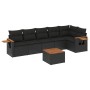 Set de comedor de jardín 7 pzas y cojines ratán sintético negro de , Conjuntos de jardín - Ref: Foro24-3226832, Precio: 454,1...