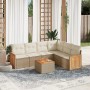 Set sofás de jardín 7 piezas y cojines ratán sintético beige de , Conjuntos de jardín - Ref: Foro24-3227689, Precio: 425,04 €...