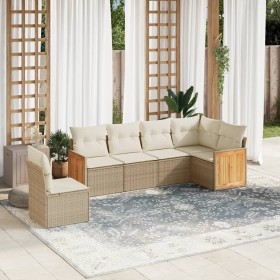 Juego de sofás jardín con cojines 6 pzas ratán sintético beige de , Conjuntos de jardín - Ref: Foro24-3227696, Precio: 382,64...