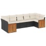 Set de comedor de jardín 7 pzas y cojines ratán sintético negro de , Conjuntos de jardín - Ref: Foro24-3227946, Precio: 416,2...