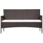 Set muebles de jardín 5 piezas y cojines ratán sintético marrón de vidaXL, Conjuntos de jardín - Ref: Foro24-45892, Precio: 2...