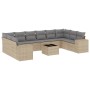 Set de sofás de jardín 11pzas con cojines ratán sintético beige de , Conjuntos de jardín - Ref: Foro24-3223078, Precio: 691,2...