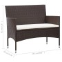 Set muebles de jardín 5 piezas y cojines ratán sintético marrón de vidaXL, Conjuntos de jardín - Ref: Foro24-45892, Precio: 2...
