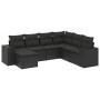 Set de comedor de jardín 7 pzas y cojines ratán sintético negro de , Conjuntos de jardín - Ref: Foro24-3222894, Precio: 479,6...