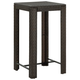 Mesa alta para jardín ratán sintético marrón 60,5x60,5x110,5 cm de vidaXL, Mesas de jardín - Ref: Foro24-45870, Precio: 81,48...