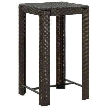 Mesa alta para jardín ratán sintético marrón 60,5x60,5x110,5 cm de vidaXL, Mesas de jardín - Ref: Foro24-45870, Precio: 80,78...