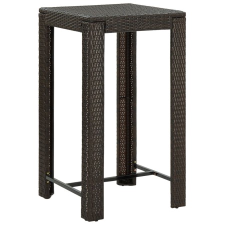 Mesa alta para jardín ratán sintético marrón 60,5x60,5x110,5 cm de vidaXL, Mesas de jardín - Ref: Foro24-45870, Precio: 81,48...