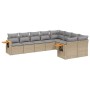 Set de sofás de jardín 9 pzas con cojines ratán sintético beige de , Conjuntos de jardín - Ref: Foro24-3227144, Precio: 543,3...