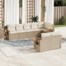 Juego de sofás de jardín con cojines beige 8 pzas ratán PE de , Conjuntos de jardín - Ref: Foro24-3226989, Precio: 662,02 €, ...