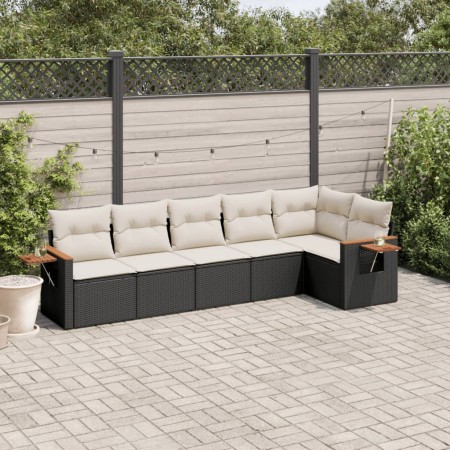 Set de sofás de jardín 6 piezas y cojines ratán sintético negro de , Conjuntos de jardín - Ref: Foro24-3226826, Precio: 364,9...