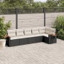 Set de sofás de jardín 6 piezas y cojines ratán sintético negro de , Conjuntos de jardín - Ref: Foro24-3226826, Precio: 364,9...