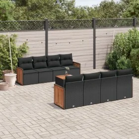 Set de sofás de jardín 8 piezas y cojines ratán sintético negro de , Conjuntos de jardín - Ref: Foro24-3227497, Precio: 565,1...